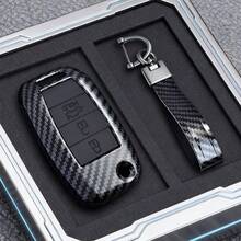 Custodia in fibra di carbonio ABS per chiave di Kia K2 Rio Sorento K4 Cerato Forte Picanto Stonic Carnival Soul K3 K5 Sportage R Optima Telluride Seltos Ceed - 3 pulsanti - Visualizzare 2