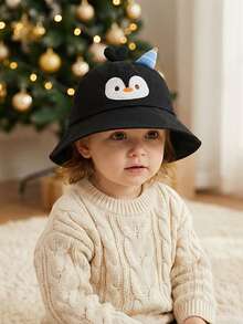 1pc Kids Summer Bucket Hat, Bear Pattern Bucket Hat, 48cm For 1-3Y Boys Girls, Cute & Versatile - Multicolor - View 3