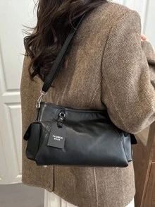 Túi xách tay tối giản cao cấp kiểu Hàn Quốc mới năm 2026, túi đeo vai công sở dung tích lớn, túi đeo chéo dành cho nữ. - màu đen - Xem 2