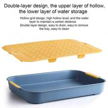 1pc Double-Layer Square PP Material Pet Toilet, Detachable And Washable, Suitable For Rabbits, Guinea Pigs And Other Small Pets, All-Season Use - Multicolor - View 3