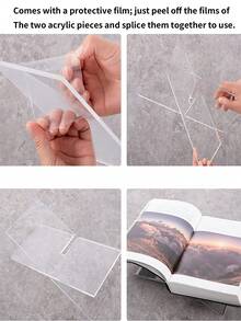 In Stock Cross-Border Acrylic Creative X-Shaped Desktop Book/Magazine/Album Display Stand - Multicolor - View 7