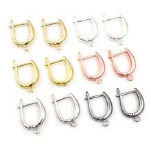 8pcs 19x13mm Brass Metal French Earring Hooks Clips Open Loop DIY Earring Clips Clasp Craft Jewelry Making Accessories Findings - Earrings Clips - View 1