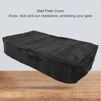 Sled Plate Cover, 420D Oxford Fabric Outdoor Sled Guard Cover, 43 X 21 X 8 Inch Foldable Sledge Protective Sleeve With Elastic Rope For Winter Camping, Ice Fishing, Travel