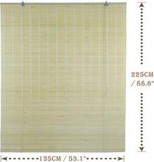 MEJORADA Natural Beige Bamboo Roller Blind – Roman Blind For Windows And Terraces – 14 Sizes Available With Accessories Included - 135An x 225Al cm - 查看 6