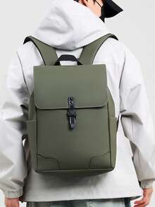 1个新款简约大容量商务旅行笔记本电脑背包，男士日常通勤大学生背包 - 彩色 - 查看 4