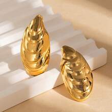 4对/8件，金色时尚女士耳环套装 - 夏季海洋系列耳环，包括大水滴贝壳耳环、贝壳耳环和扇形耳环 - 18K镀金厚实精致耳环套装，时尚优雅，适合日常聚会和派对。 - 金色 - 查看 10