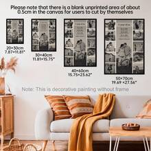 1件可定制照片拼贴画，周年纪念模板，一周年纪念礼物，送给朋友和女友的礼物，送给自己和他们的礼物。可定制海报，房间装饰，可定制墙饰，定制照片，可定制物品，提供相框 - 彩色 - 查看 6