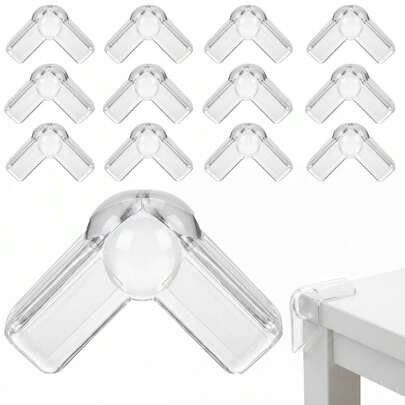 8/10/12/14/16/18/20pcs Baby/Kids Dining Table Corner Protectors - Furniture Corner Guards With Strong Adhesive - Transparent Safety Covers For Table Sharp Edges - Provide Child Safety Protection For Cabinets And Desks