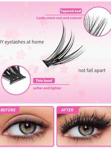 640 PCS Individual Cluster Lashes With Bond&Seal Glue + Tweezer | 3D/4D/5D Styles For Voluminous&Natural Look - Hypoallergenic, Reusable, Beginner Friendly - Black - View 10