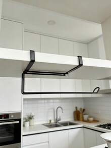 1pc Kitchen Cabinet Paper Towel Holder, Wall-Mounted Tissue Roll Dispenser, Cling Film Storage Rack - View 4