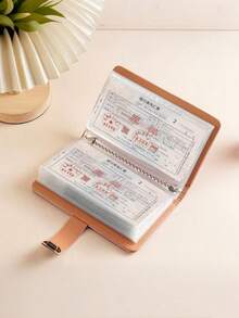 1Pc Password Lock Cash Savings Binder, Multi-Function Bill Storage Book, Cash Savings Booklet, Secure Cash Storage Organizer, 3-Digit Resettable Combination Lock, PU Leather Cover & Clear PVC Inner Pages, All-In-One Organizer For Bank Certificates, P - Grey - View 6