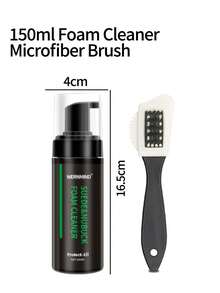 麂皮鞋清洁套装，泡沫清洁剂 - 带刷子 - 专业免水织物清洁剂，适用于德克森鞋、麂皮鞋、磨砂运动鞋，清新织物。使用方便。甘油基底。不含表面活性剂。 - 液體 - 查看 10