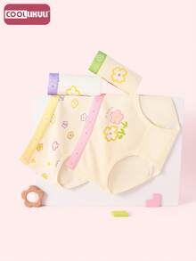 Coollikuli 4-Piece Cute Girl Short Trunks With Adorable Designs, Featuring Fashionable Ditsy Floral Patterns, Soft And Comfortable Flower-Themed Young Girl Underwear, Young Girl Trunks - Multicolor - View 4