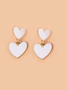 心形吊坠耳环 情人节、妈妈、母亲、母亲节、礼物 - 白色 - 查看 5