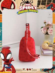 1pc Marvel Official Licensed Spider-Man Graphic Chest Bag With Adjustable Strap, Zipper Closure, Lightweight Crossbody Bag, Suitable For Men/Teens/Students/Graduates/Young Fans, Ideal For Daily/Outdoor/Sports/Running/Fitness Use, Hiking Bag - Red - View 8