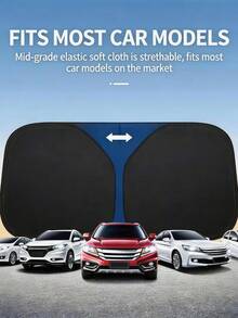 1pc 57.09in/55.12in Long Portable Silver Car Windshield Sunshade, Heat Insulating Front Windshield Cover For Car Interior Accessories, Easy To Fold And Store, Fits Most Models Including SUV And Sedan, Sun Curtain, RV Essential, RV Accessory, Car Window Cover, Car Sunshade, Car Accessory, Car Sun Visor, Ideal For Spring/Summer/Autumn Car Sunshade - Multicolor - View 7