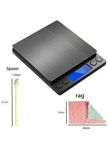 3kg Báscula de alta precisión, 6 unidades de conversión, sin cálculo manual, material ABS duradero, pantalla LCD grande, adecuada para cocina y joyería, apagado automático - alimentada por batería (baterías no incluidas) - Multicolor - Ver 20