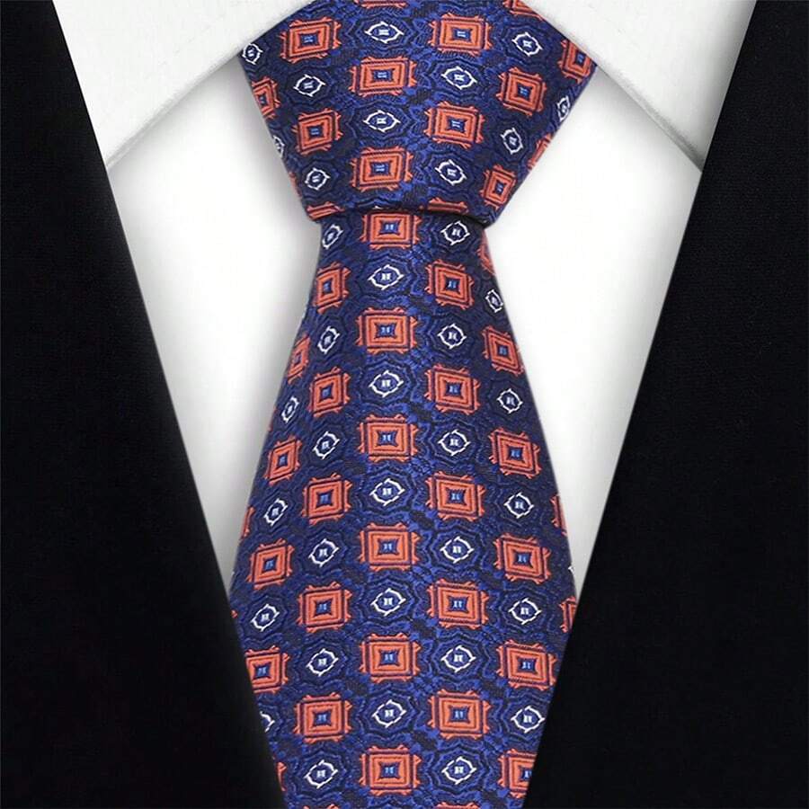 1 chiếc cà vạt nam bằng polyester in họa tiết retro, họa tiết hình học trừu tượng thủ công, phong cách đường phố hip-hop thường ngày, cà vạt dệt hoa nhỏ. - Nhiều màu - Xem 1