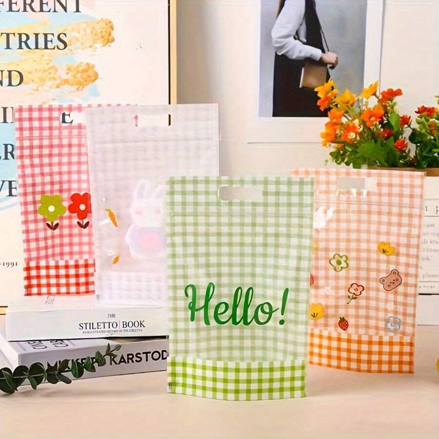 50pcs Upright Snack Bags With Transparent Window, Reusable Ziplock Food Packaging Bags Suitable For Cookies And Desserts