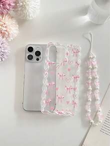 编织波浪边极简优雅TPU心形蝴蝶结彩绘防震手机壳，配串珠手链配件，兼容 17 Pro/17 Air/17/17 Pro Max、16/11/16 Pro/16 Plus/16 Pro Max/16 e/15 Pro Max/13/14/12/XS/XR/7G/8 Plus/XR/7/8、15 Pro Max、13、14、软壳、P12、X、12/14 - 彩色 - 查看 7