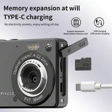 4K Digital Camera, 2.8 Inch Screen, Suitable For Adults And Teenagers, Affordable Video Camera, Christmas Gift, Free DIY Crystal Sticker - M08 Silver + Crystal Sticker - View 9