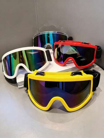 1pc 2026 New Gradient Color Ski Goggles Suitable For Glasses, Motorcycle Windproof Protective Eyewear, Outdoor Climbing Colorful Sports Riding Glasses. Fashionable , Multi-Color Options, Versatile For Outings, Personalized Cool Style, Essential Riding & Climbing Protective Eyewear.