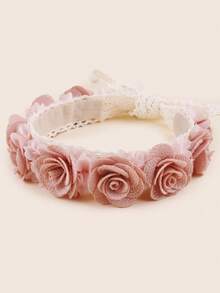 Rose Flower Headband For Baby Girls, Holiday Decor - Orange - View 6