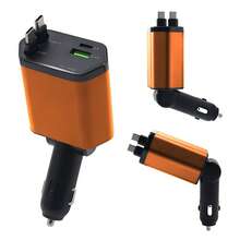 120W 4-In-1 Retractable Car Charger, Fast Charging Adapter With Extendable Cable, Multi-Function Cigarette Lighter Converter, Compatible With Various Smart Devices - Multicolor - View 11