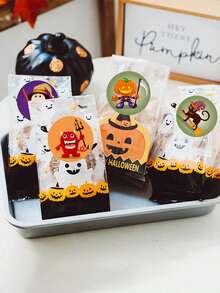 1 Roll Halloween Sealing Stickers, Candy Gift Halloween Party Labels Stickers - Multicolor - View 7
