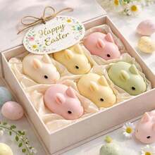 6 Cavity 3D Easter Bunny Silicone Mold Rabbit Shape Baking Mould For Mousse Cake Chocolate Pudding - White - View 9