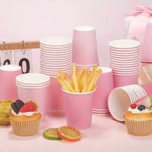 20/40pcs Macaron Pink Baking Cups, Large Capacity Thick Oil-Proof Heat-Resistant Cupcake Liners, High-Quality Dessert Cups For Home Baking, Party, Wedding, Graduation And Other Gatherings - Pink - View 4