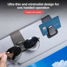 Clip multifunción para gafas de sol de coche, clip de cuero para gafas, soporte para gafas de sol de automóvil, estuche para tarjetas, accesorio interior de automóvil ZVAZ - Negro - Ver 3