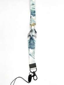 Artistic Style Phone Lanyard, Campus Card/Work ID Holder, Starry Night Koi Fish & Landscape Pattern, Detachable Halter - Rectangle - View 15