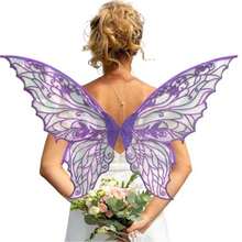 Adult Party Butterfly Wings Performance Props, Holiday Show Fairy Wings New Fabric - Blue - View 3