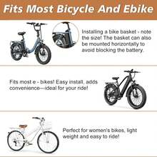 Bike Basket Rear, Bicycle Basket With Liner,Waterproof Cover,Cargo Net, Large Bike Back Baskets, Heavy Duty Rear Bicycle Baskets For Most Bikes And E-Bike - Black - View 5
