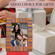 Retro Colorful Wooden Picture Frame For 5\X7\ Photo -  Frame Tabletop Display, Christmas Gifts For Friends & Families, Farmhouse Home & Office Decorations(Ve..Rtical)-A04 - Flerfärgad - Visa 5