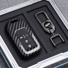 Ốp bảo vệ chìa khóa xe hơi bằng sợi carbon ABS cho Vezel City Civic Jazz BRV BR-V HRV, phụ kiện xe hơi. - Loại F 4 phím - Xem 19