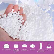 Polystyrene Beans For Beanbag Refill, White Polystyrene Foam Balls, Lazy Sofa Filling, Dog Bed Pet Nest Filling, Foam Particles Filler, Dolls Pillow Filling, DIY Crafts Stuffing - View 3