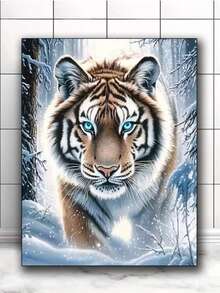 New Arrival Diamond Embroidery Tiger Animal DIY Painting Winter Acrylic Craft Supplies Diamond Mosaic Decor For Home Unique Gift Handmade Gift - round diamond - View 2