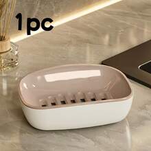 1pc Soap Dish, Double-Layer Drainage, Automatic Drain, Easy To Clean, Suitable For Home Bathroom And Kitchen, High-End And Stylish - Multicolor - View 8