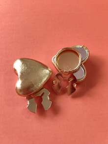 1pc/2pcs Elegant Heart-Shaped Geometric Button Decor, Shirt Button Cover Clip-On Button Decor, Fashionable Crystal Cufflink Decor, Suitable For Tuxedo And Wedding Dress Decoration - Multicolor - View 6