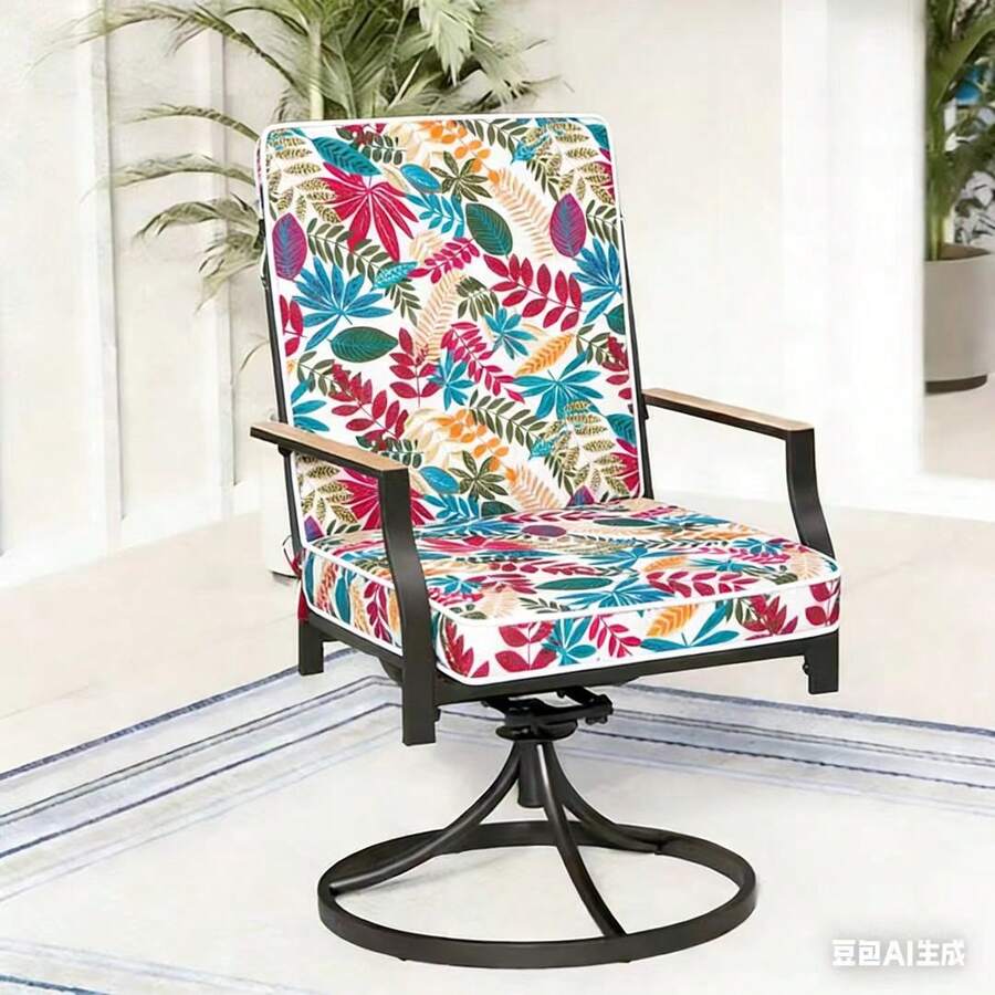 Seat Cushion And Backrest, Comfortable Soft Reversible Rocking Chair Pad, Waterproof, Fade-Resistant, Non-Slip Strap Seat Replacement Pad, 32D High-Density Foam Filling, Removable Machine-Washable Cover, Suitable For Indoor/Outdoor Use, Patio, Terrace, Porch, Backyard, Garden, Lawn, Kitchen, Dining Room, Office Chair, 42.5x17.7x2in - Đệm ngồi mềm 08 - Xem 1