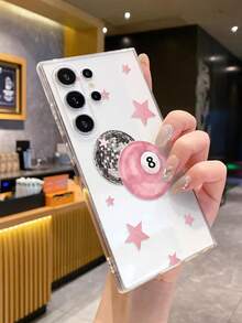 时尚印花镂空透明星形数字设计手机壳，兼容三星S26/S26 Plus/S26 Ultra、S25/S25 Plus/S25 Ultra、11/12 Pro/12/12X/13 Pro/14 Pro/15 Pro、10/9/Note 9/12C/Note 11 Pro，防摔保护套 - 彩色 - 查看 3