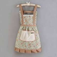 1pc Fashionable Floral Waterproof Canvas Apron - Breathable, Adjustable, Oil-Resistant, - Ideal For Chefs, Waiters And Cooking Enthusiasts - A - View 14