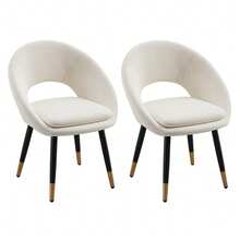 Dining Chairs - Beige + Velvet + 2 - View 9