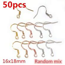 50个黄铜金属耳环钩线DIY首饰制作配件工艺耳环钩扣配件 - 耳鉤 - 查看 16