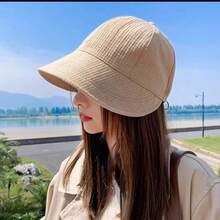 新款时尚休闲百搭华夫格渔夫帽，女士春夏遮阳帽，时尚防晒 - 華夫格 - 查看 2