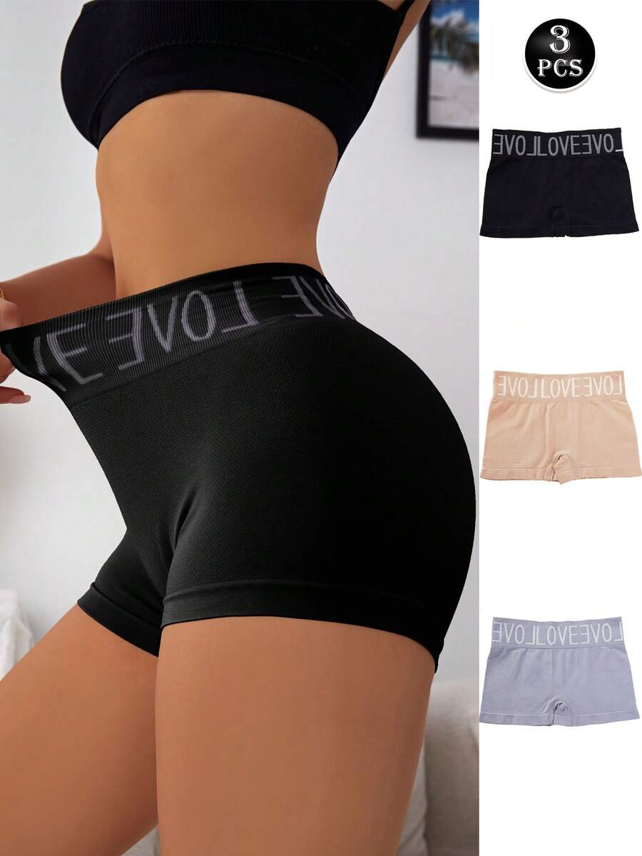 3pcs Seamless Shaping Panties, High Elasticity Women's Briefs, Elegant High Waist Comfortable Soft Ladies Underwear - Multicolor - View 1