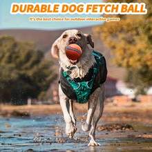 1pc Elastic Dog Ball - Cleans Teeth, Waterproof, Suitable For Training & Play, Bright Orange & Blue - For Medium Dogs - Orange - View 4