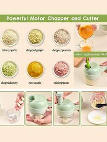 2-In-1 Electric Vegetable Cutter And Chopper, Rechargeable, Ergonomic And Easy To Clean - Lime Green - View 4